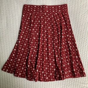 LOFT Red Flowy Skirt